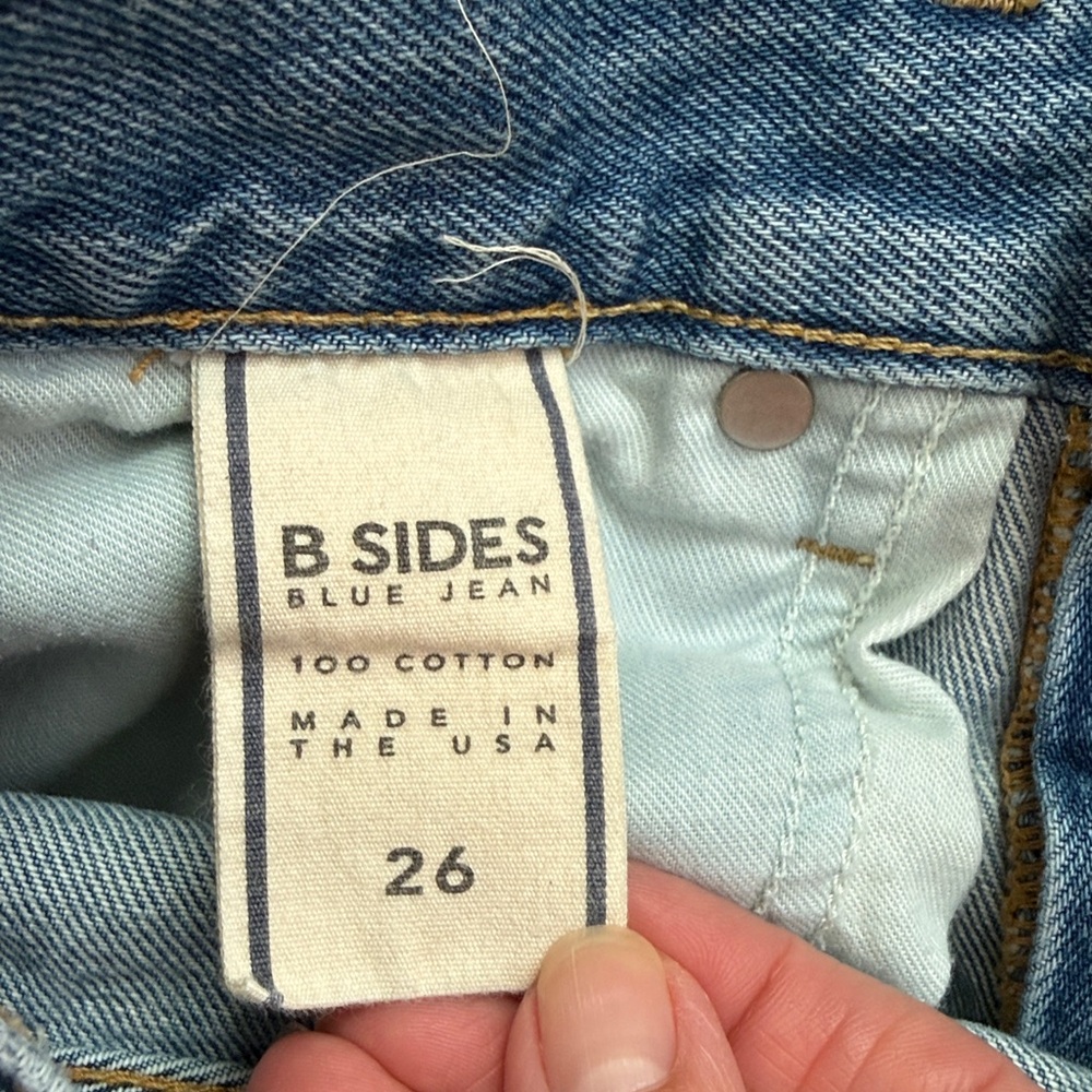 B Sides Marcel Straight Patchwork Jeans Size 26 - image 5